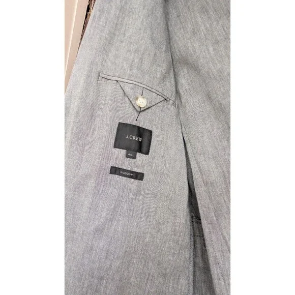 J.Crew Somelos Ludlow Slim Cotton Unstructured Men’s Suit -Grey-Size 40L (33x34)